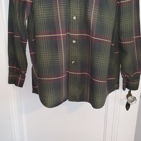 Turnbury green & maroon plaid shirt - Picture 3 of 8